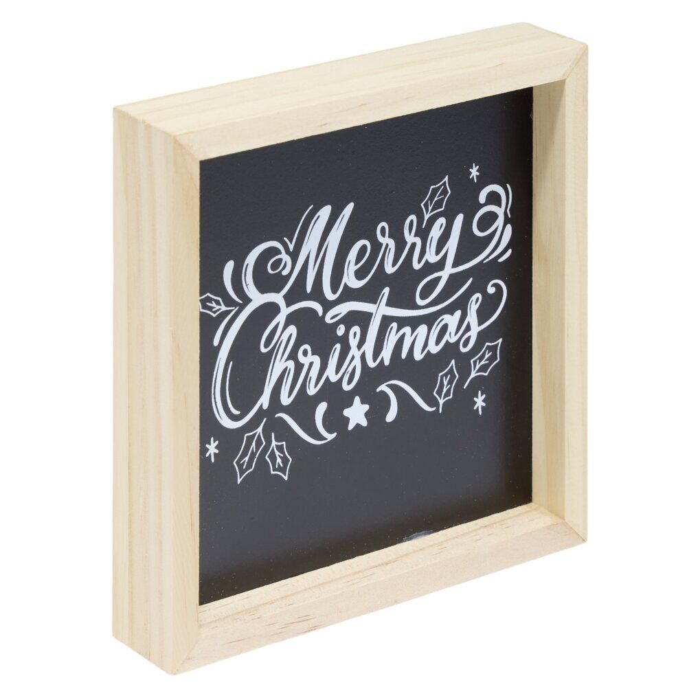 Cadre à poser imprimé No&euml;l 15x15cm (3 modèles)