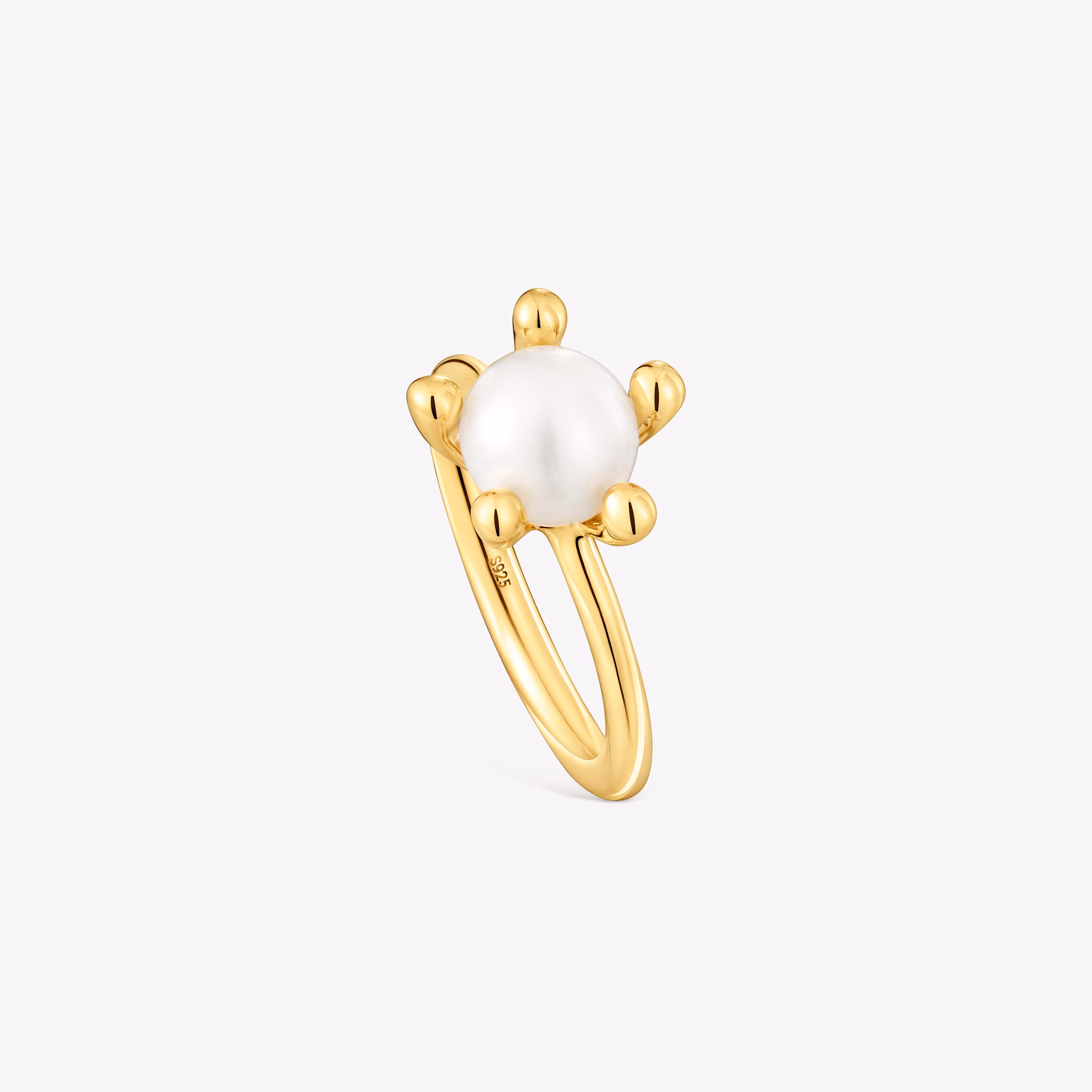 Anillo con baño de oro 18 kt sobre plata y perla cultivada TOUS Garden