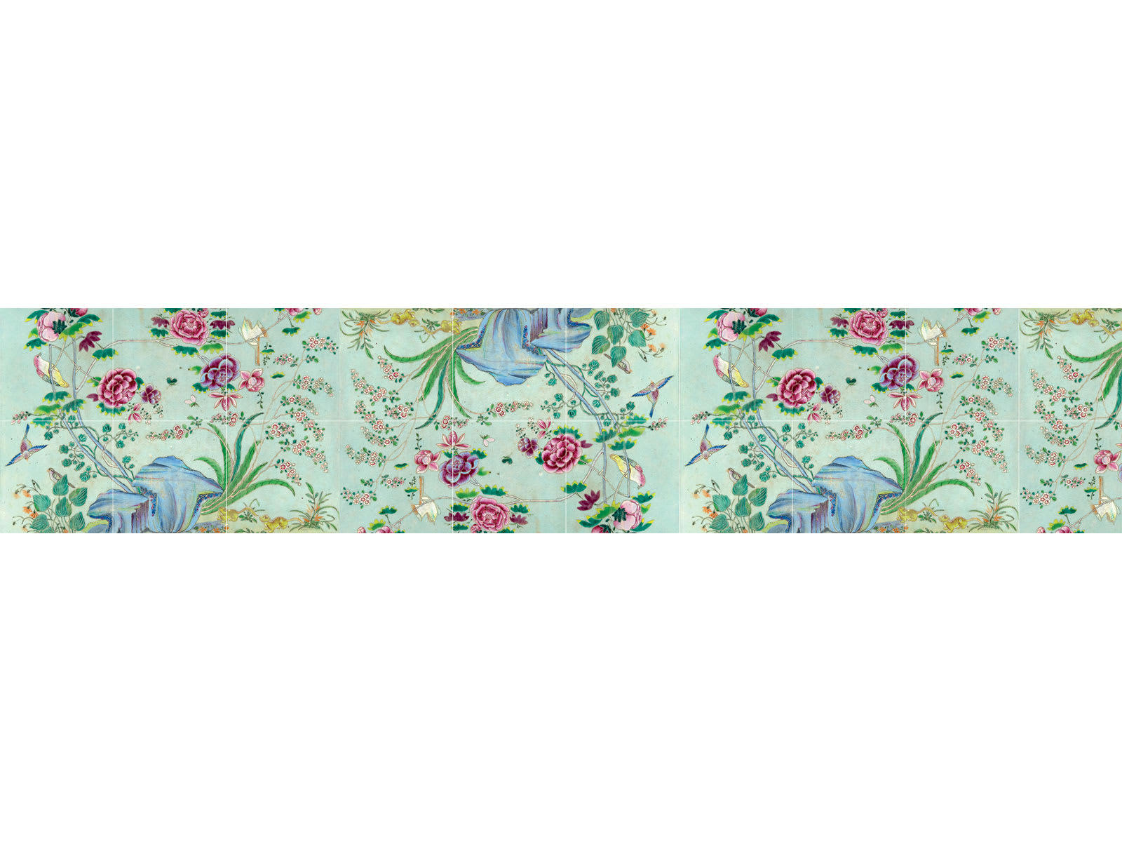- Crédence adhésive chinoiseries vert céladon 40cmx2m