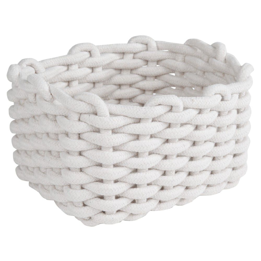 Panière en coton effet tricot 23x17xH.13 cm
