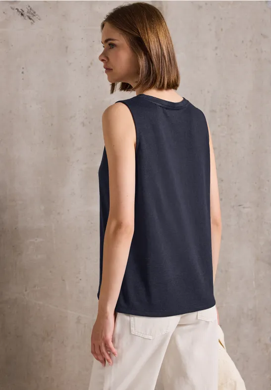 Leinen-Look Top mit Cut-Outs