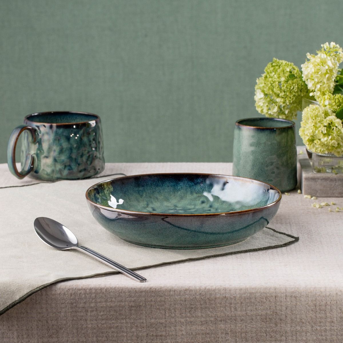 Talerz MIDO głęboki turkusowy 21,5 cm