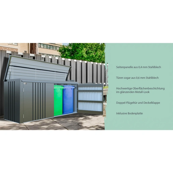 Mülltonnenbox, Gr. 3, 240x84x133 cm, anthrazit-metallic