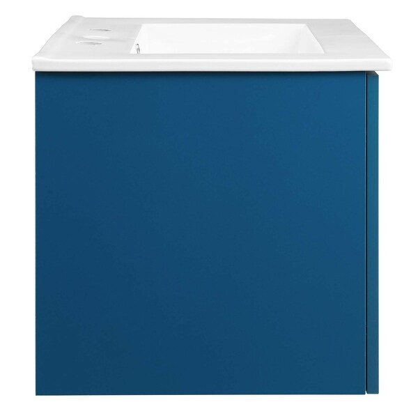 Modway Maybelle 24" Wall-mount Bathroom Vanity, Navy White - Navy White