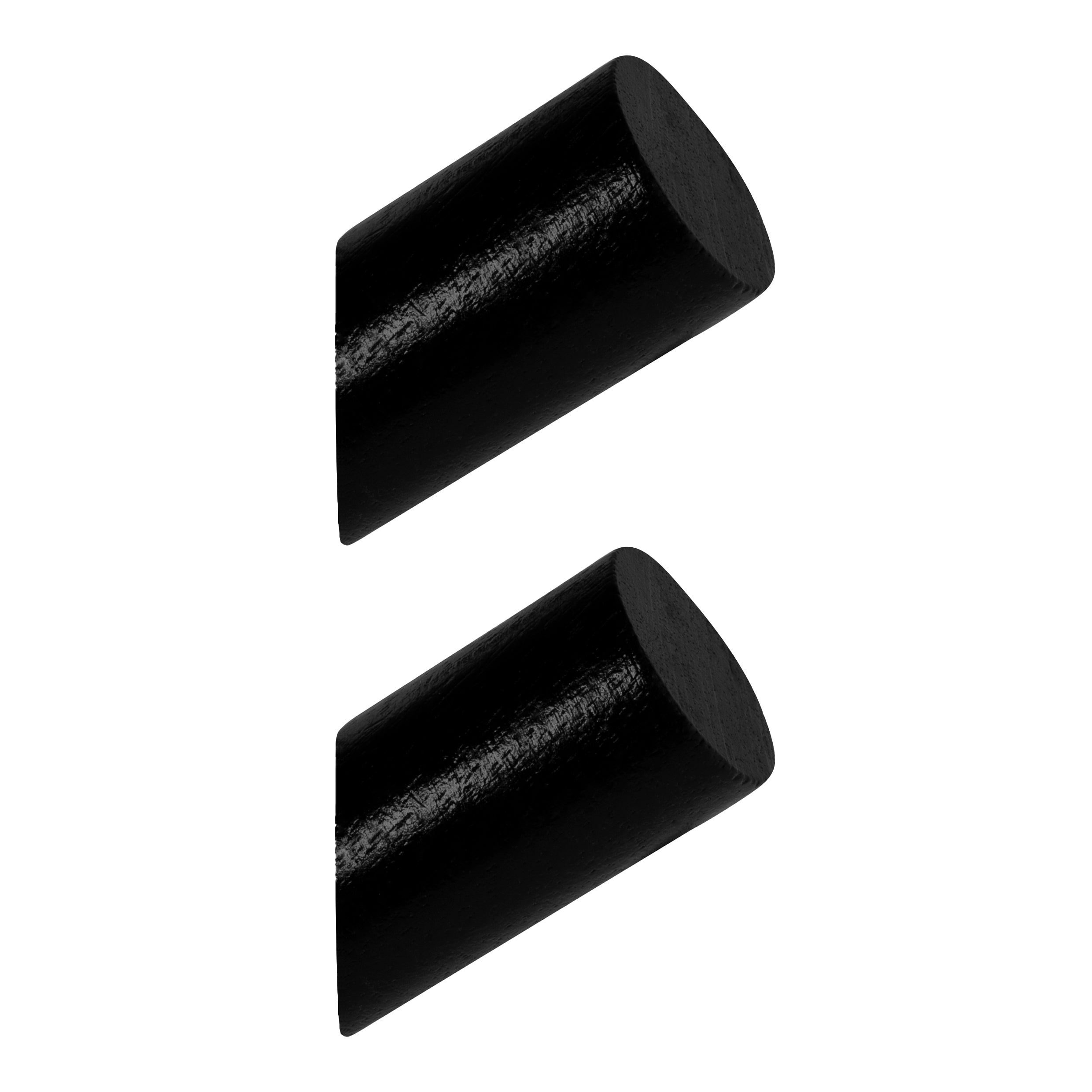 QUVIO Houten wand haakje - Zwart - S - Set van 2