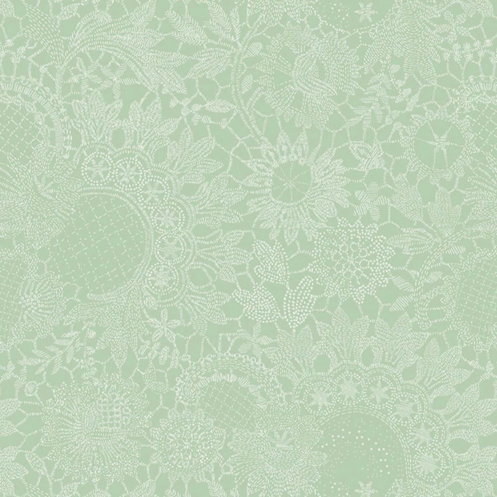 MILLE GUIPURES JADE - Serviette  pur coton vert 55x55