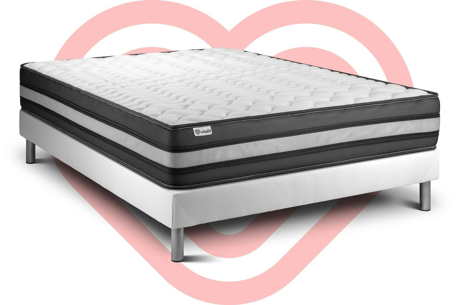 VITAL POWER ZEN - Ensemble Mousse  à mémoire de forme 180x200cm kit Blanc