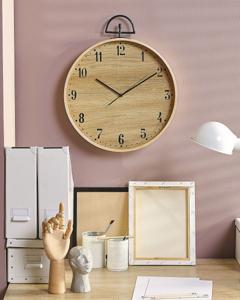 Zegar ścienny MDF 40 cm jasne drewno