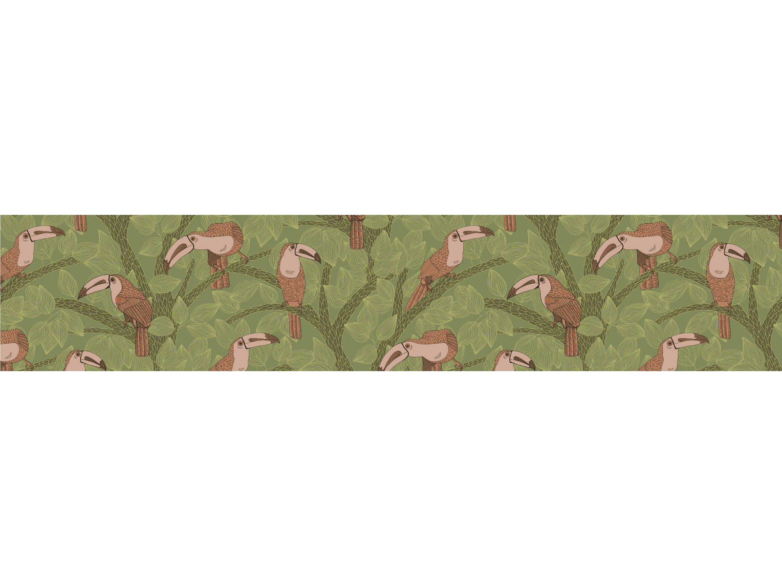 - Crédence adhésive toucans vert clair 40cmx2m