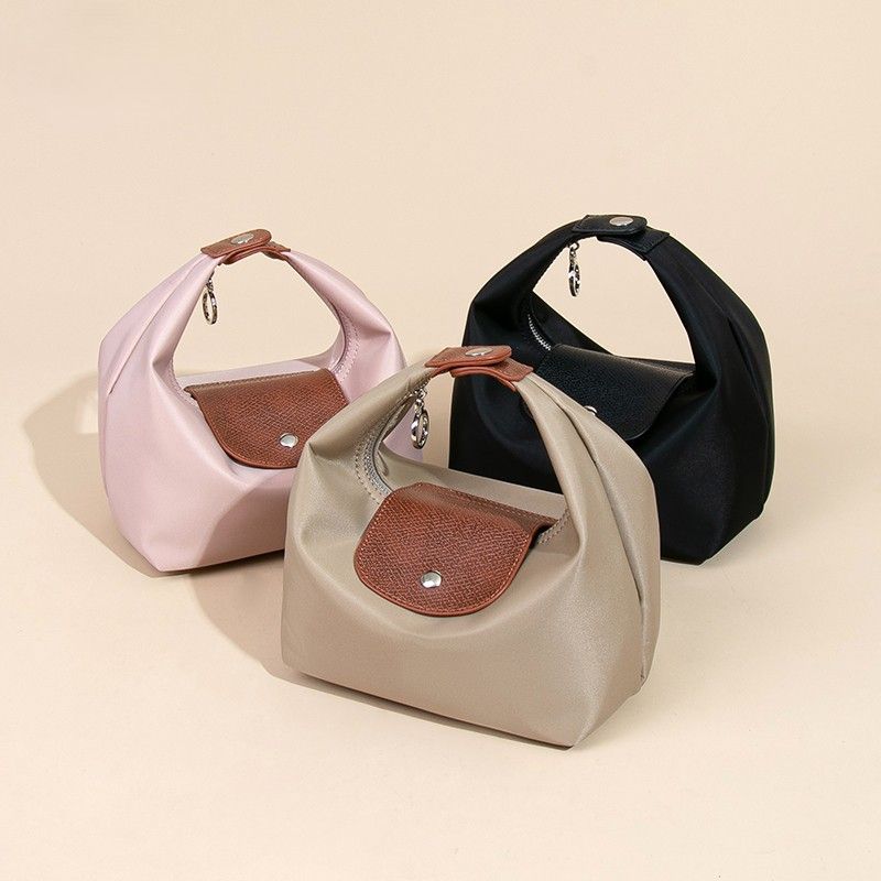 PEACH ACCESSORIES Mini Nylon Tote Bag with Faux Leather Flap