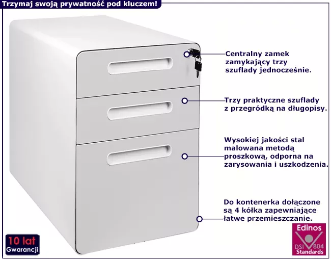 Szafka pod blat biurka na kółkach - Matica