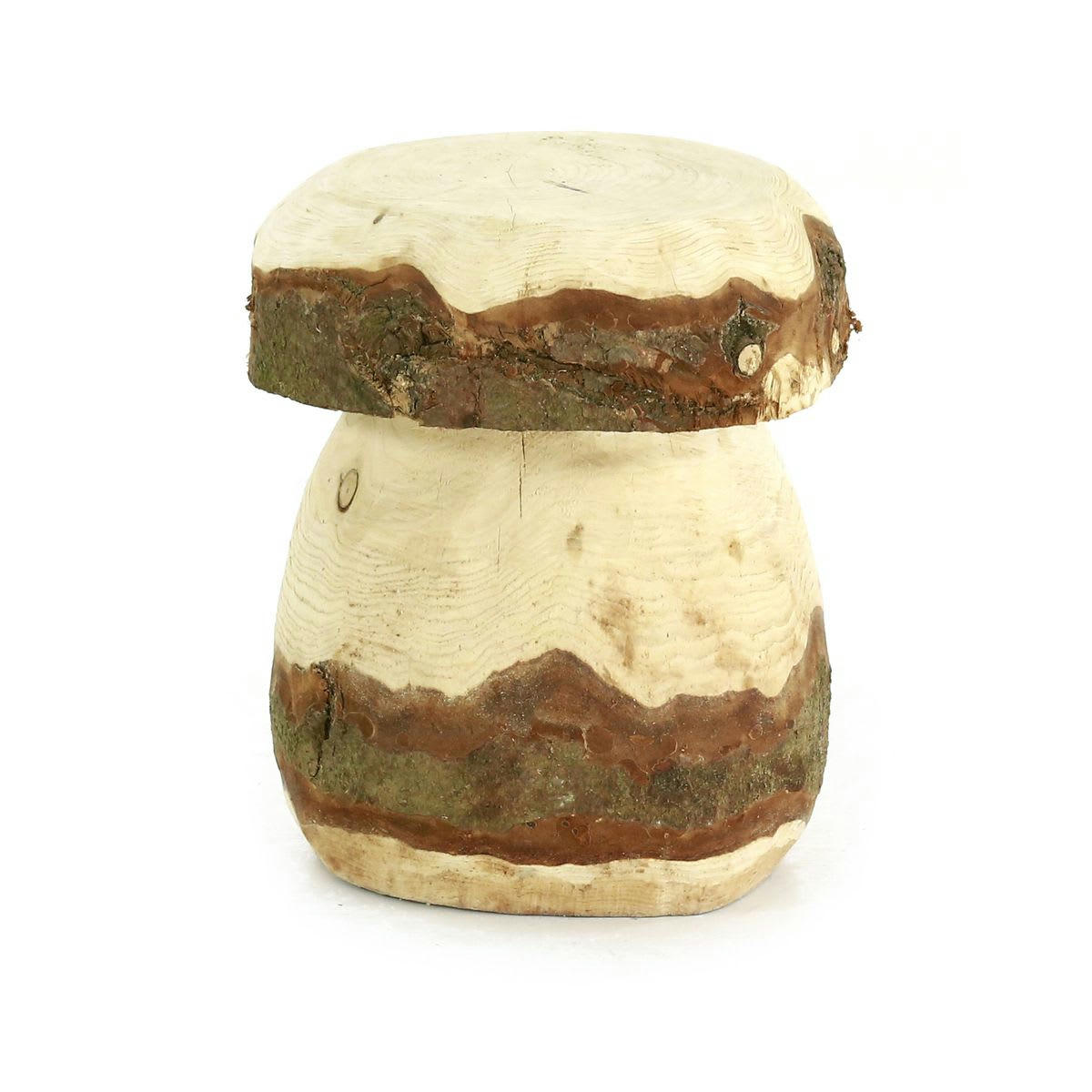 RUSTIQUE - Tabouret en bois champignon rustique Ø 35 cm