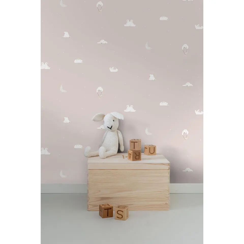 Sanders & Sanders behang beertjes terracotta roze - 53 cm x 10 m