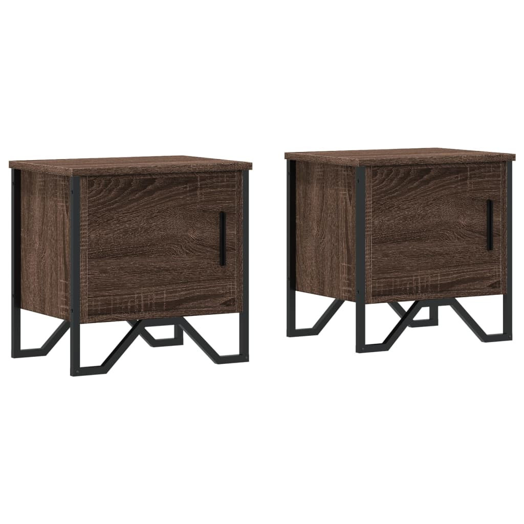 2x Szafka Nocna Stolik Komoda Brązowa z Szufladą Do Sypialni 40x30x40 cm