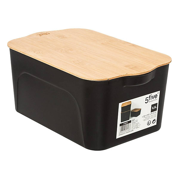 Boîte plastique couvercle bambou 65L - 5Five