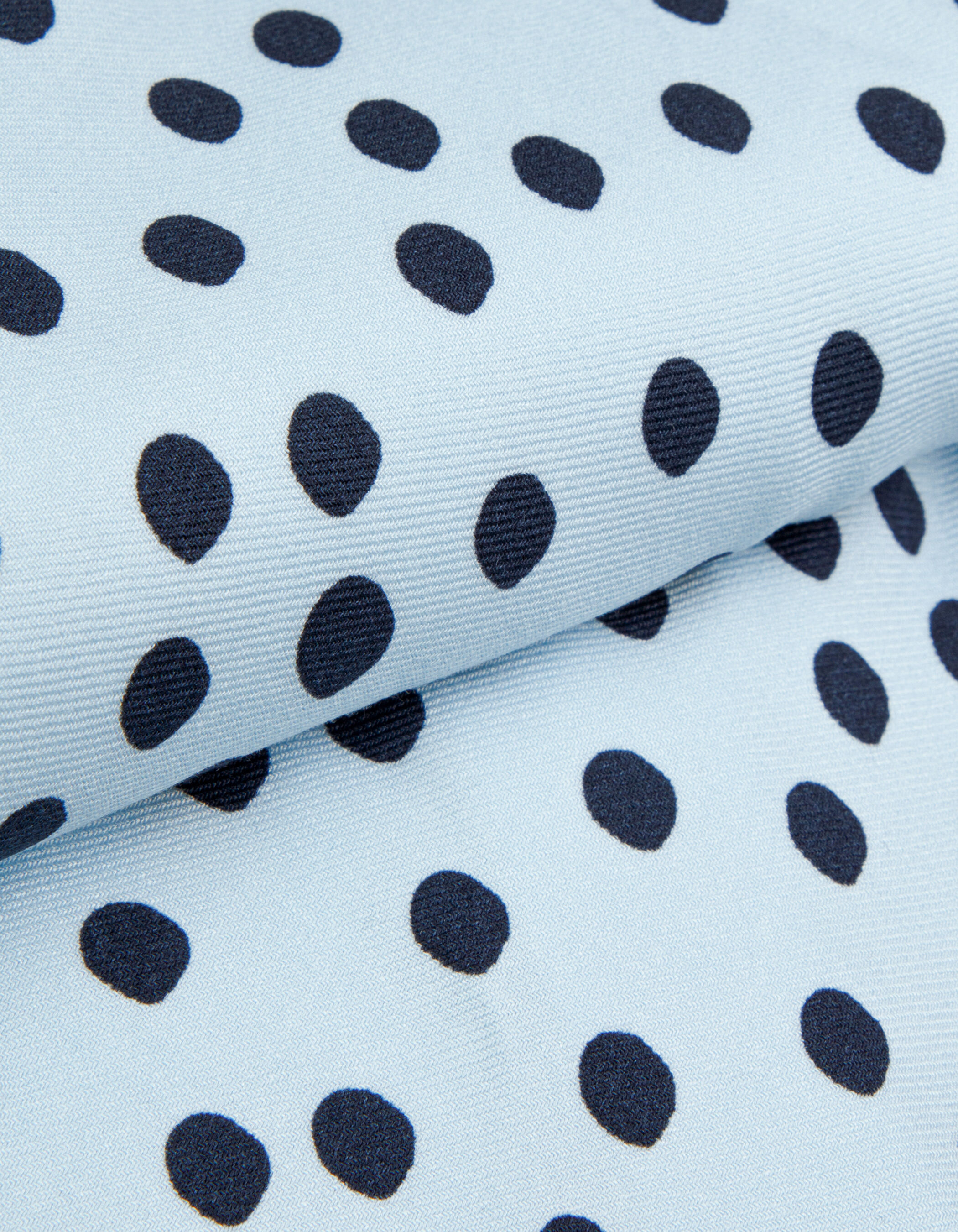 Jupe longue bleu ciel imprimé pois Femme