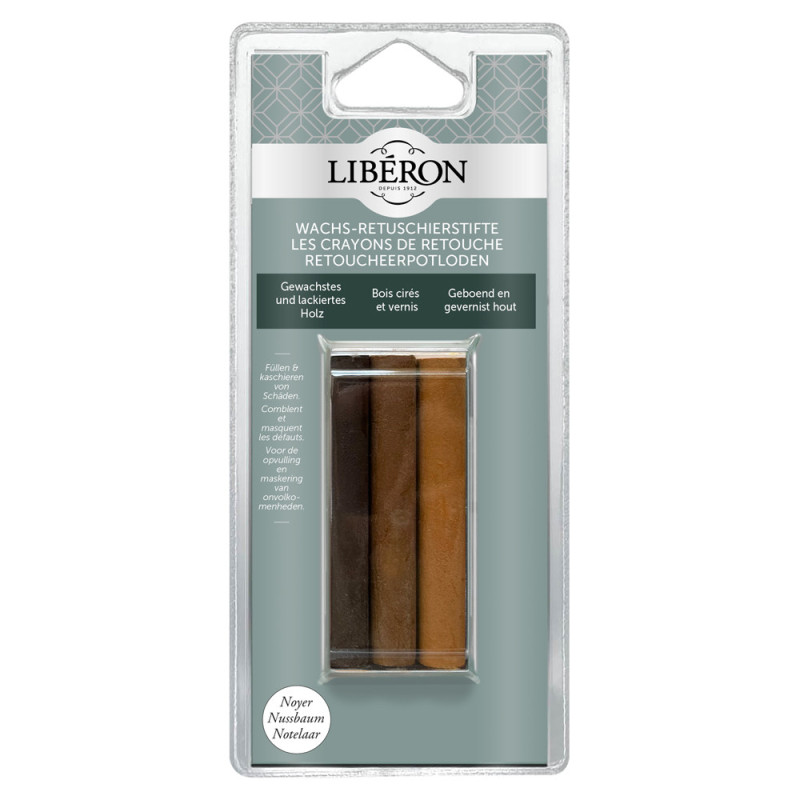 Crayon de retouche pour bois noyer 0,01 L 3 pièces LIBERON