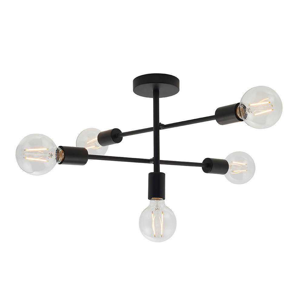 Lampa sufitowa STUDIO sticki czarna matowa 5xE27x40W IP20 Endon