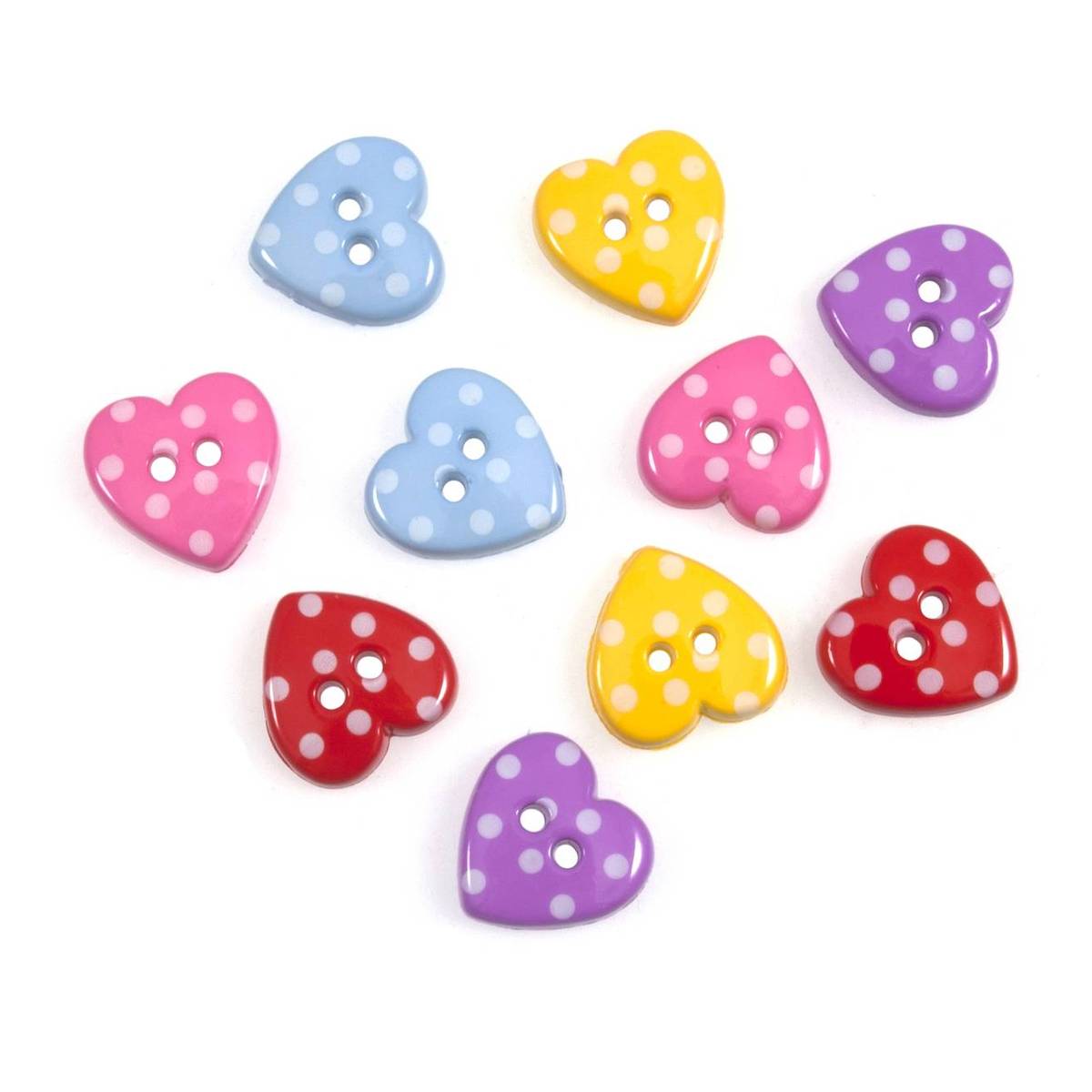 Trimits Dotty Heart Novelty Buttons 10 Pieces