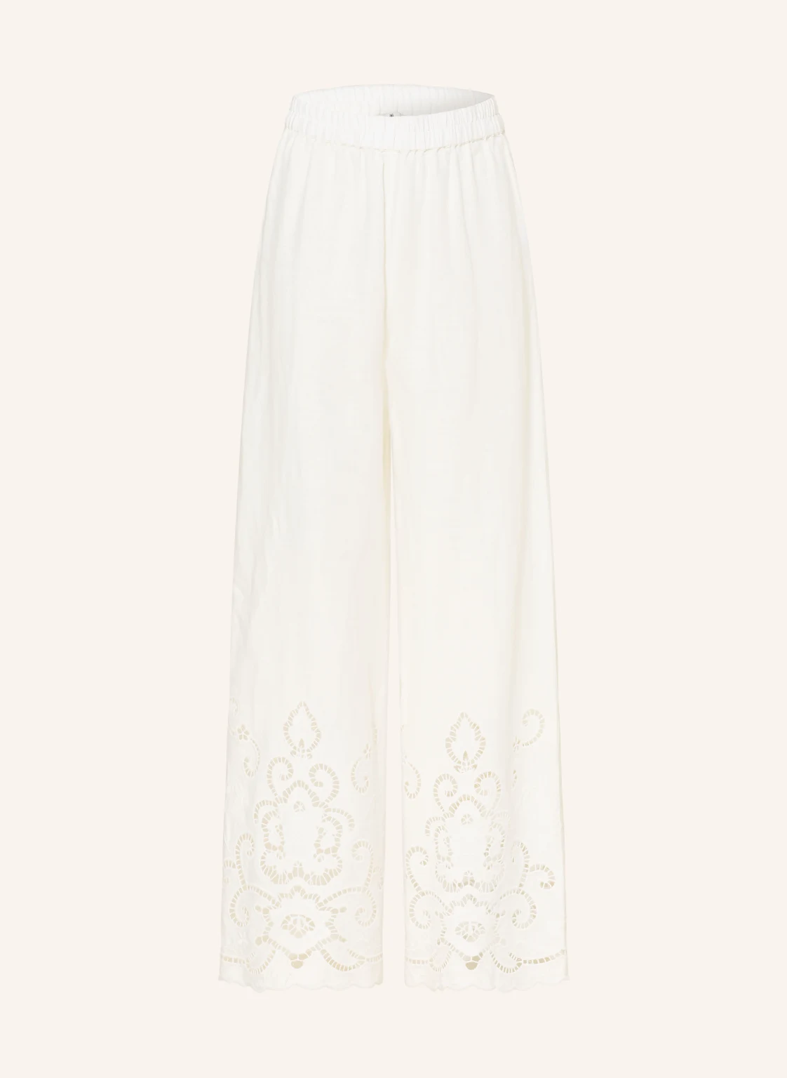 ANGOOR Marlenehose CARINA aus Leinen mit Lochspitze