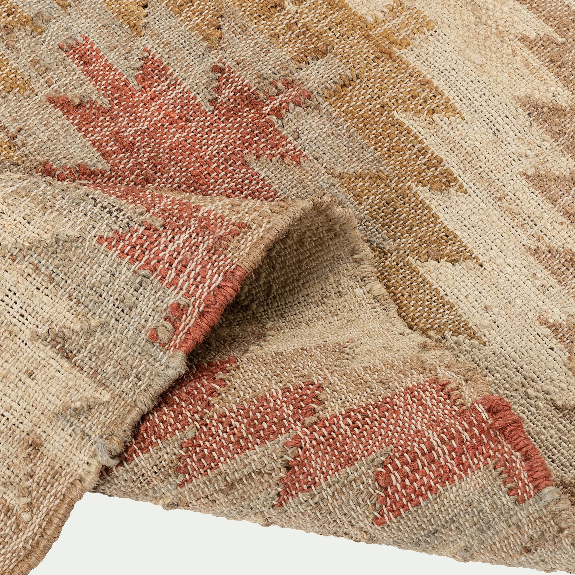 KAIS - Tapis tissé en jute et coton - beige 160x230cm