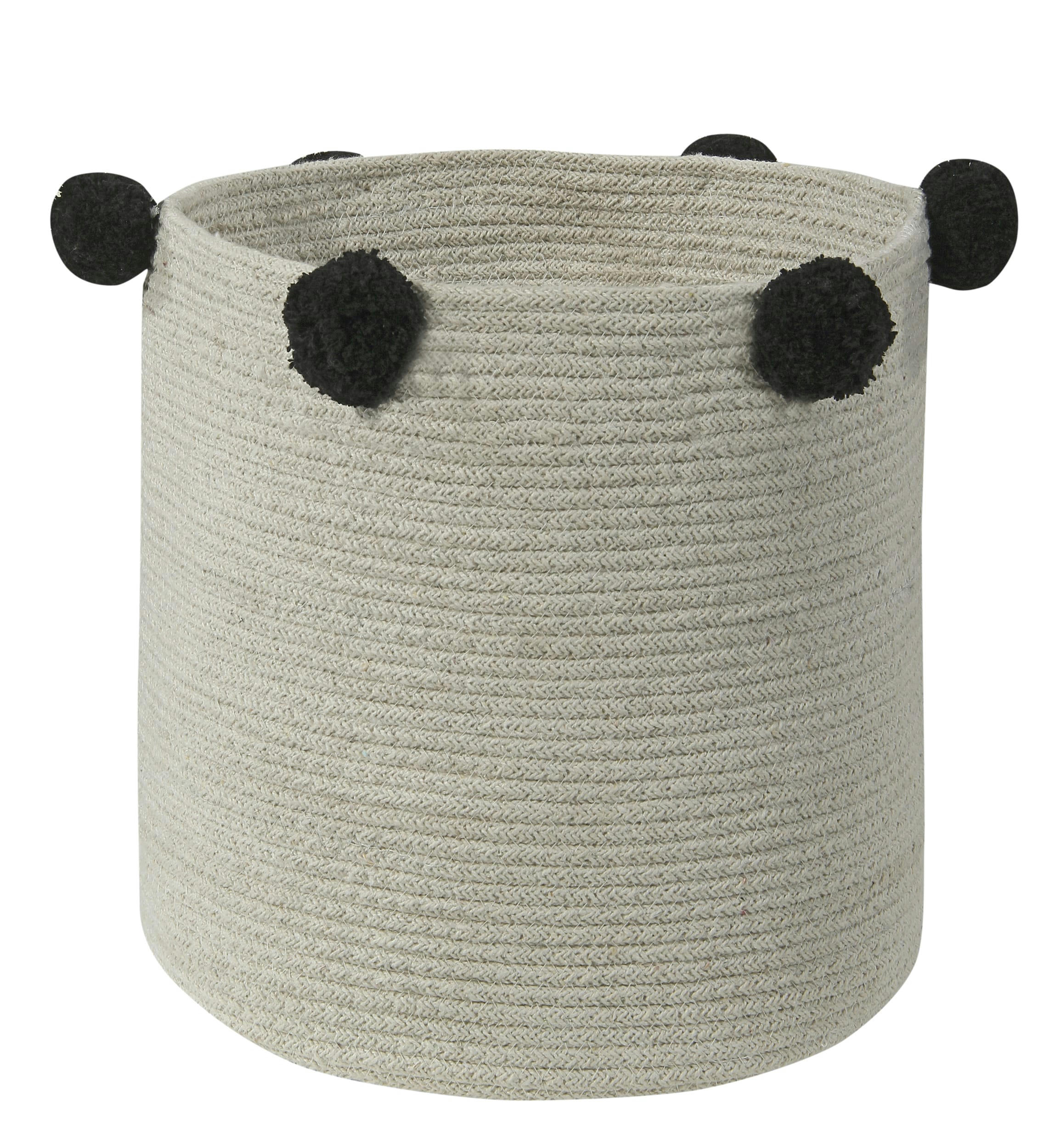 BUBBLY - Panier en coton beige et noir 30xØ30