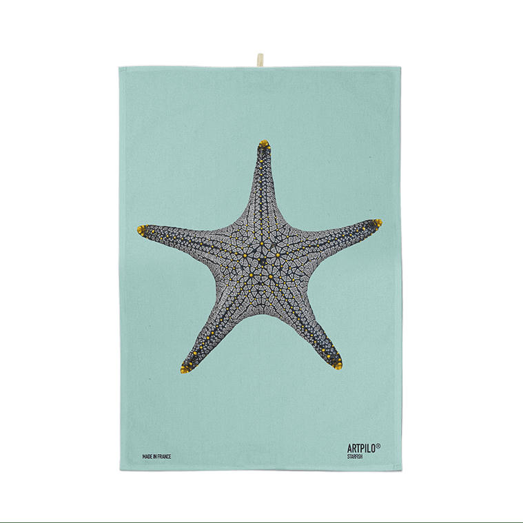 - Torchon cuisine poisson coton bleu