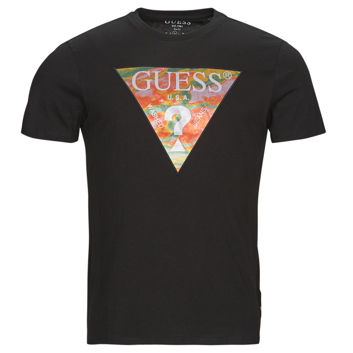 Guess - SS BSC ABSTRACT TRI LOGO TEE - Black