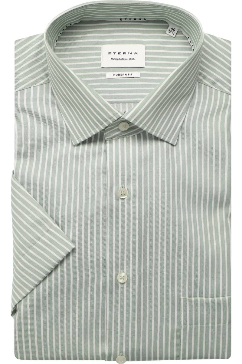 ETERNA Modern Fit Hemd hellgrün, Gestreift