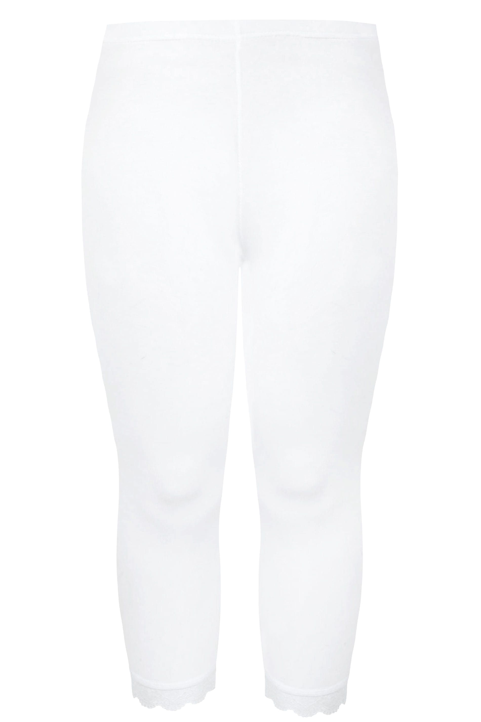 Yours Lace Trim Stretch Crop Leggings