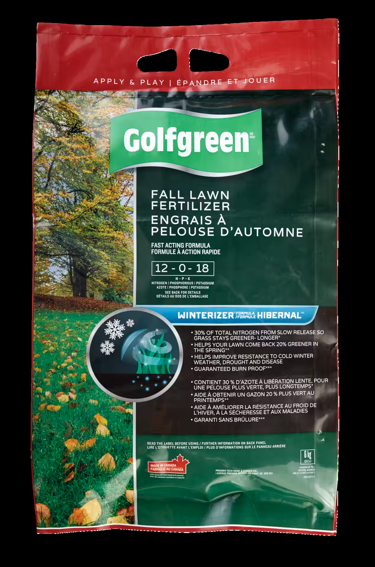 Golfgreen Fall Lawn Fertilizer, 12-0-18, 6-kg