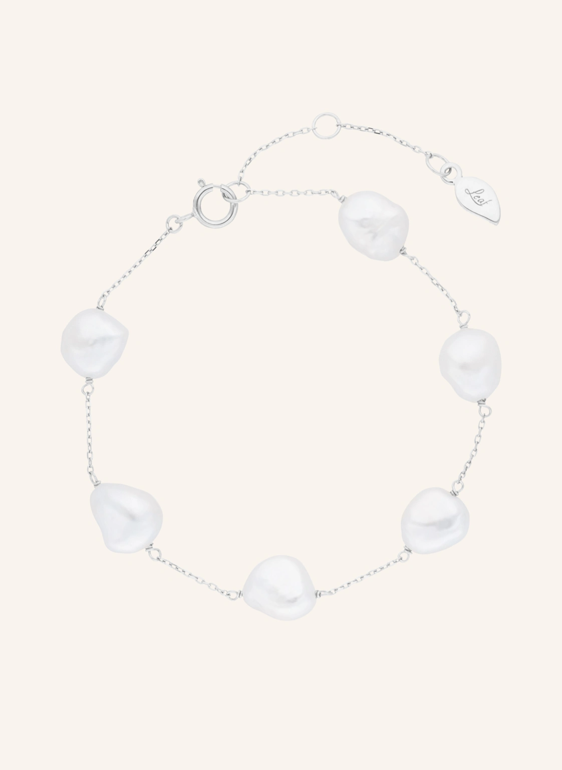 Leaf Armband BAROCK PERLS aus 14 Karat Weißgold