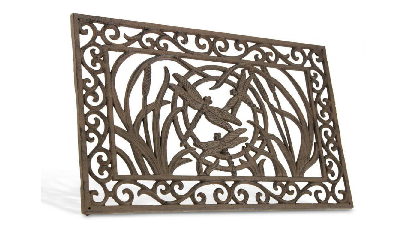 - Paillasson Rectangulaire Fonte Marron 59x2x37cm