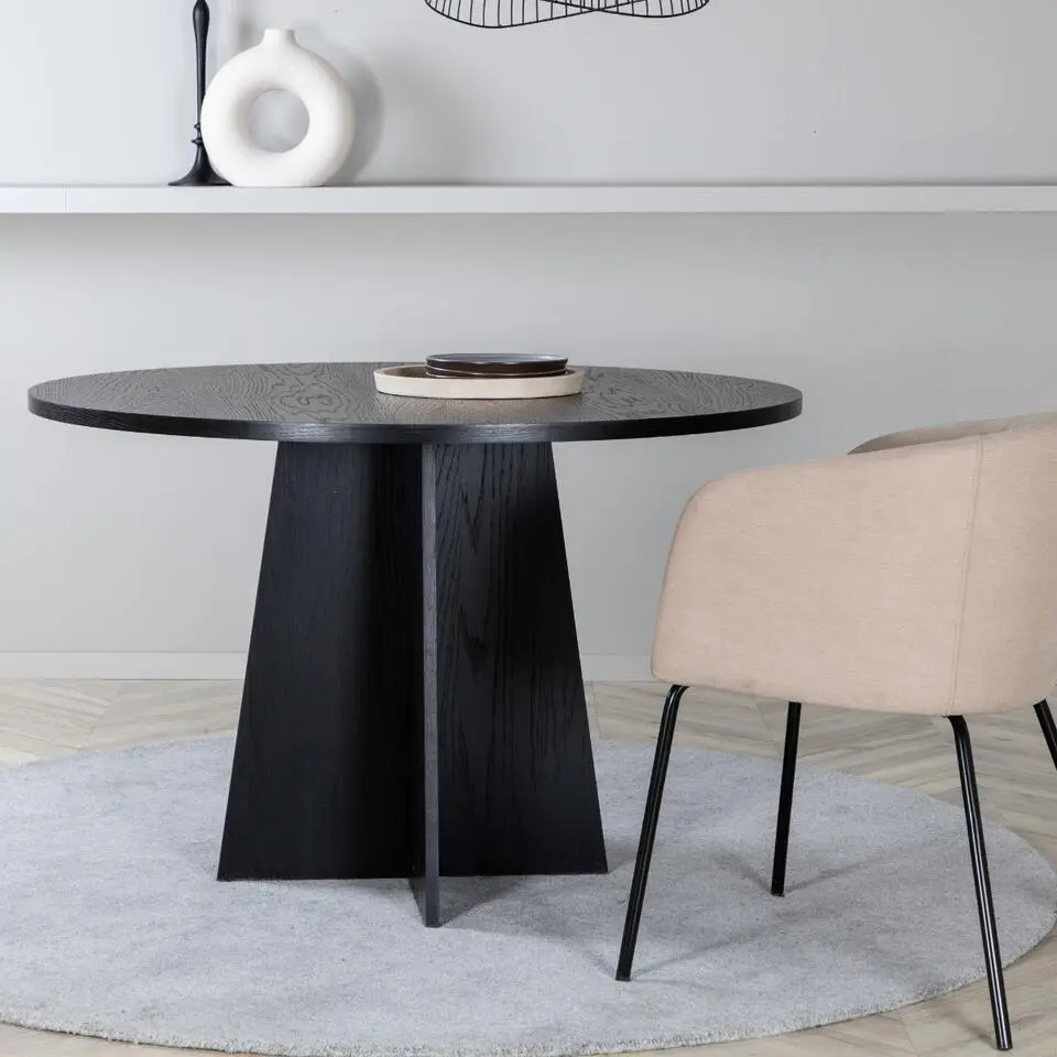 Eettafel Zwart Hout - 110x110x75cm - Bootcut