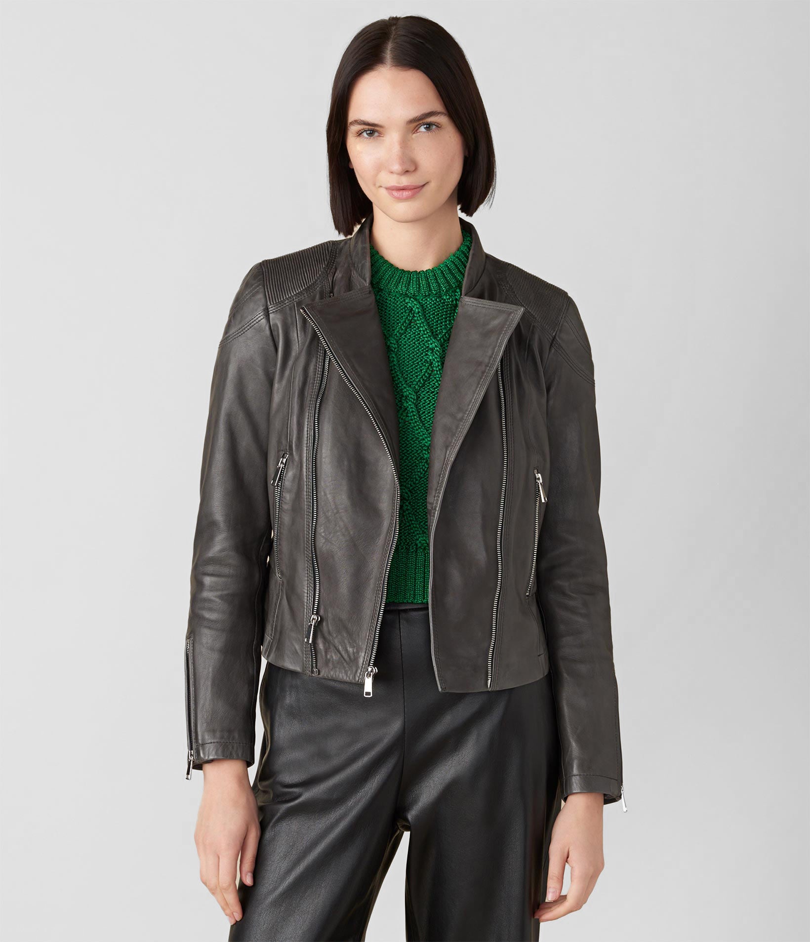 Katie Moto Jacket With Shoulder Detail