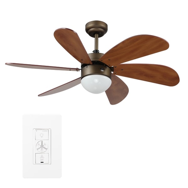 Morgana 38-inch Indoor Smart Ceiling Fan with Light Kit & Wall Control, Works with Alexa/Google Home/Siri