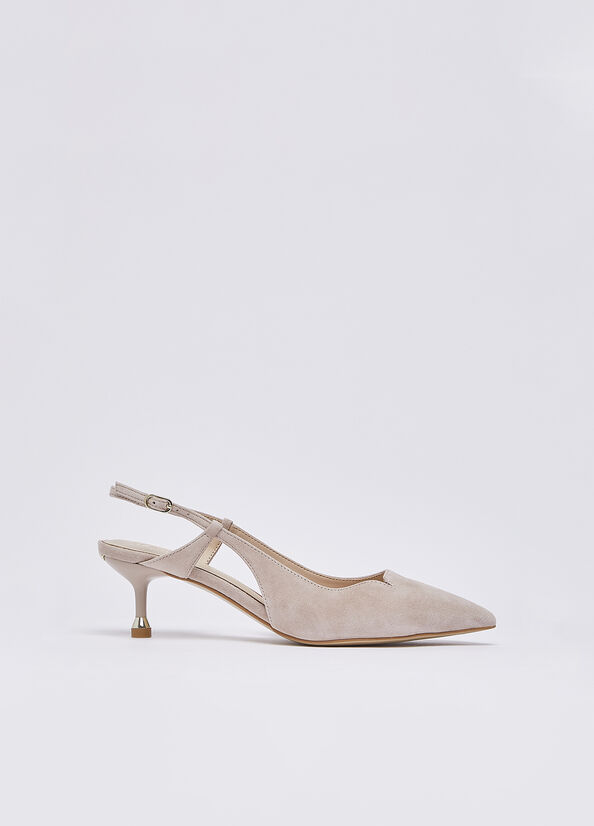 Slingback in camoscio
