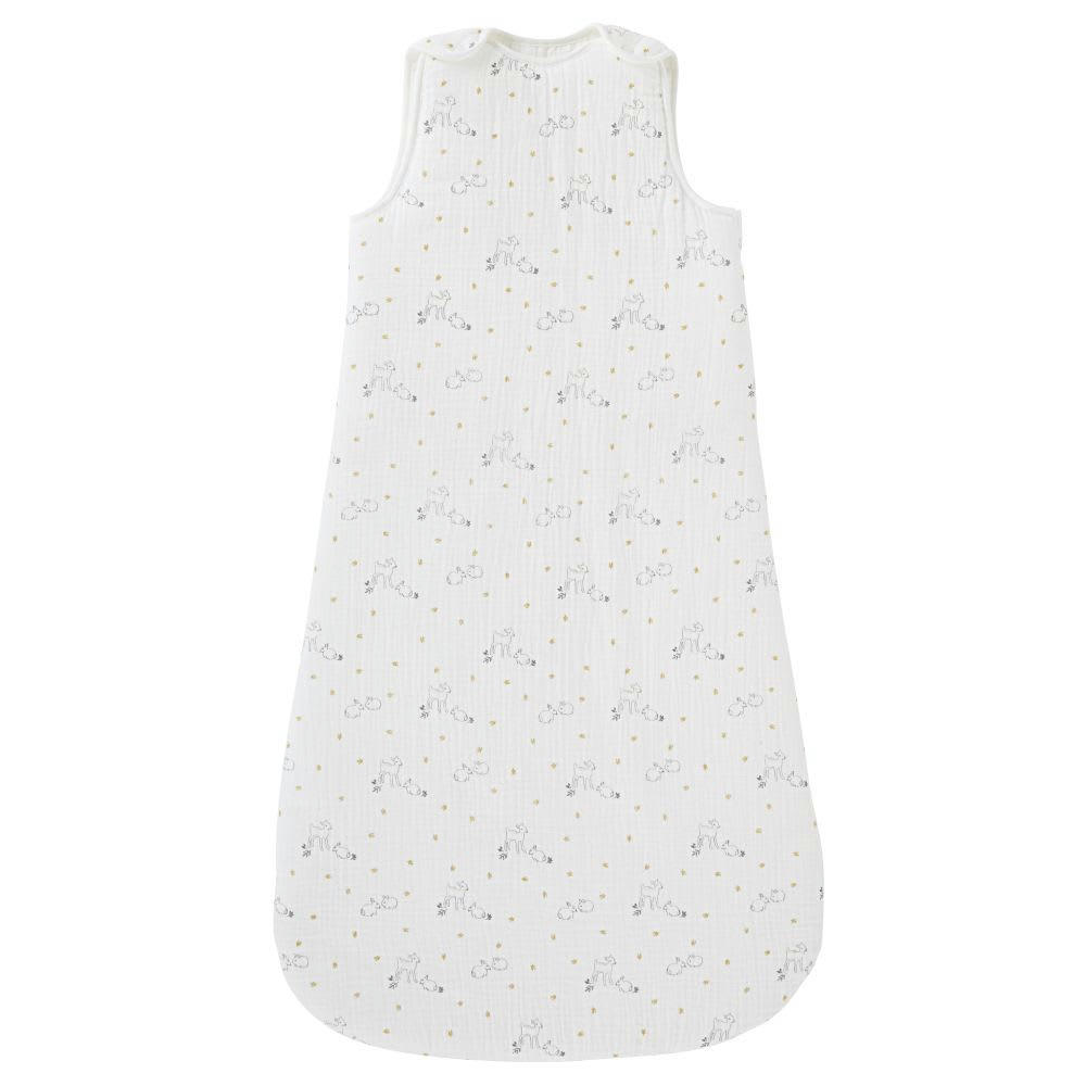 MIMIZAN - Gigoteuse bébé évolutive 0/18 mois en coton bio blanc motifs animaux