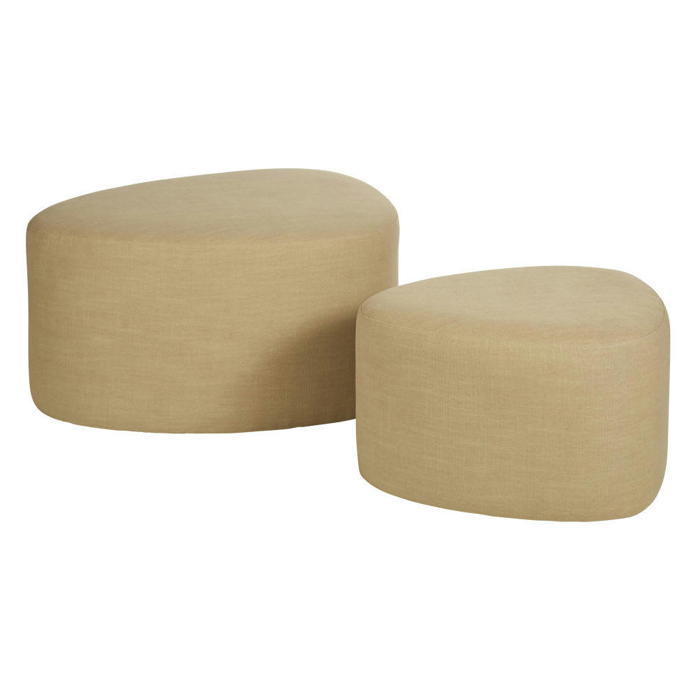 Tacoma Business - Set de poufs professionnels jaunes (x2)