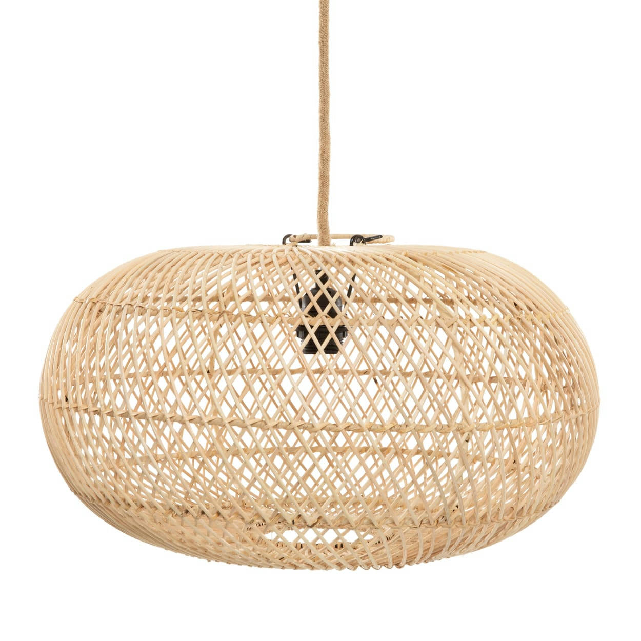 WHOLLY - Abat-jour en rotin naturel 50x35