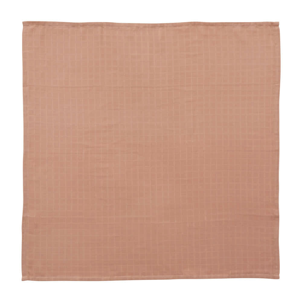 PANDA - Lot de 3 carrés de mousseline beige en coton organique h70x70cm