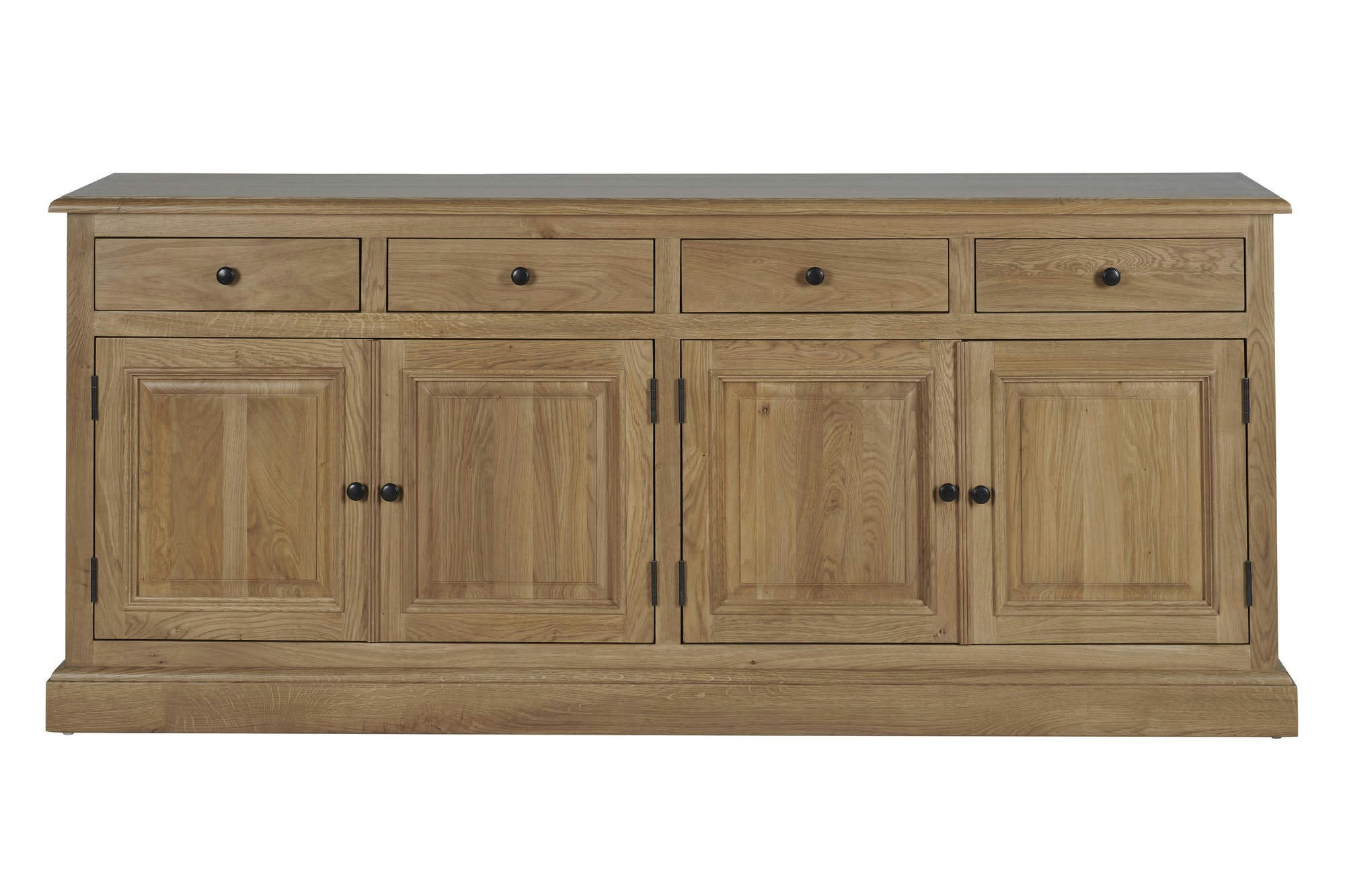 VICTORIA - Buffet bas 4 portes 4 tiroirs en chêne massif naturel