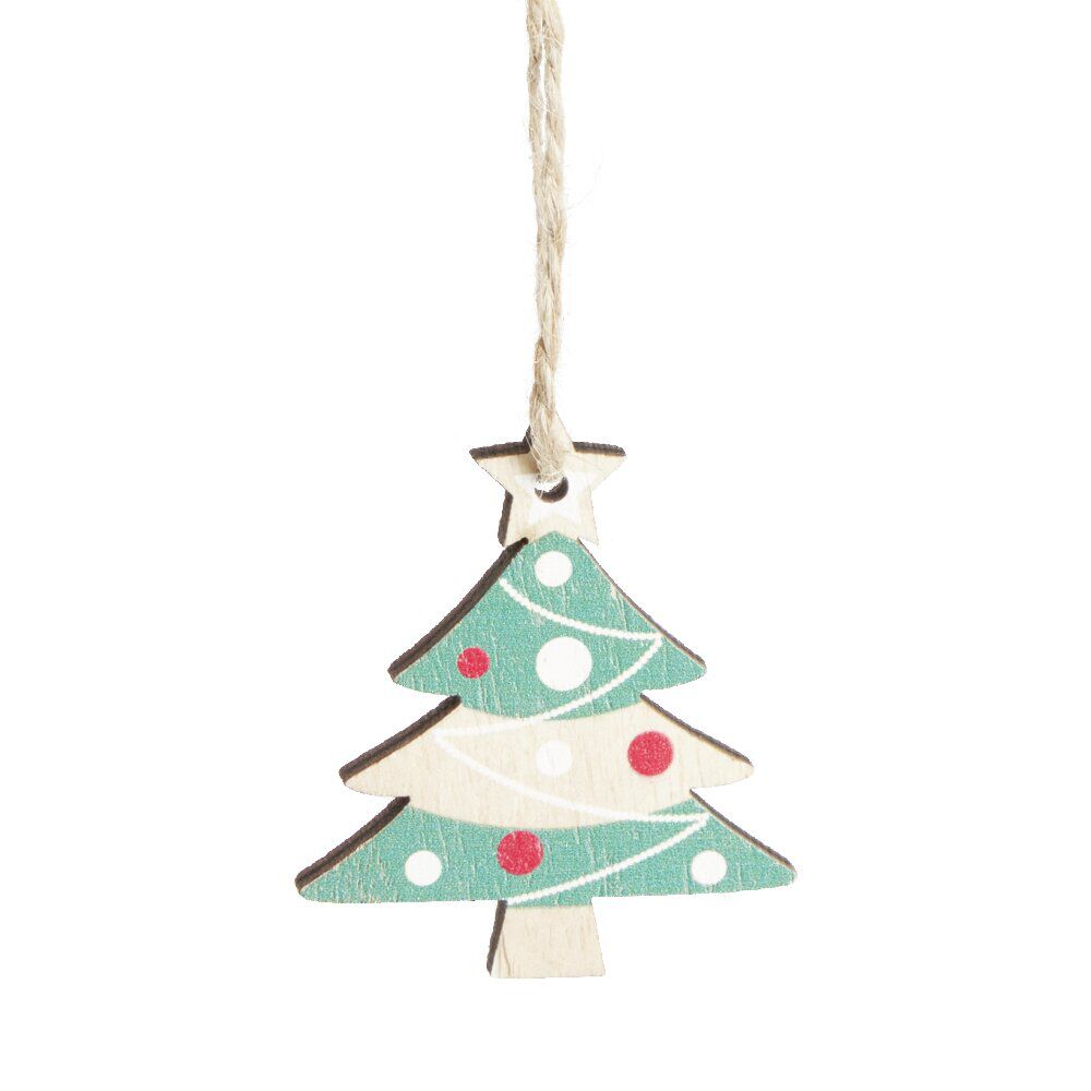 Décoration de No&euml;l sapin à suspendre H6cm - 2 modèles
