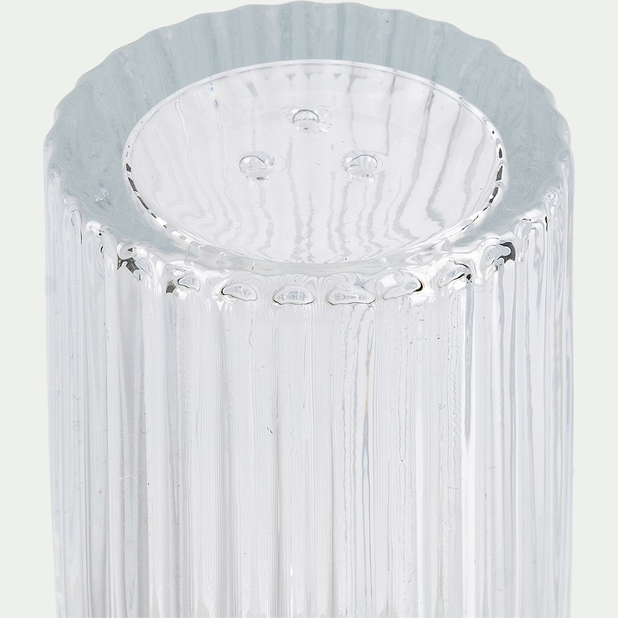 BICOU - Set de salière et poivrière en verre côtelé - transparent H8cm