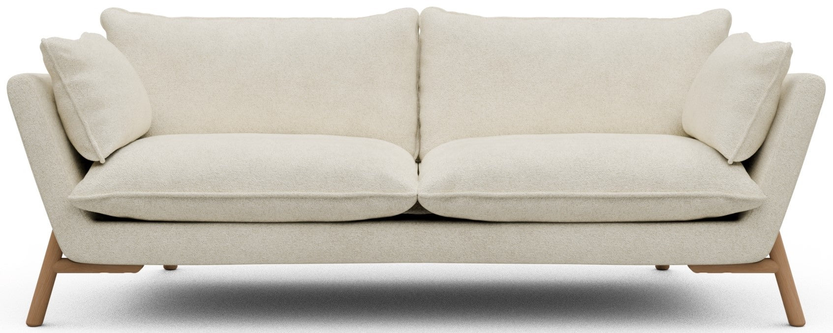 Kragelund Hasle 3-zits Bank Gebroken Wit Bouclé   Eiken