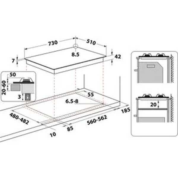 Płyta Whirlpool GMWL728IXL