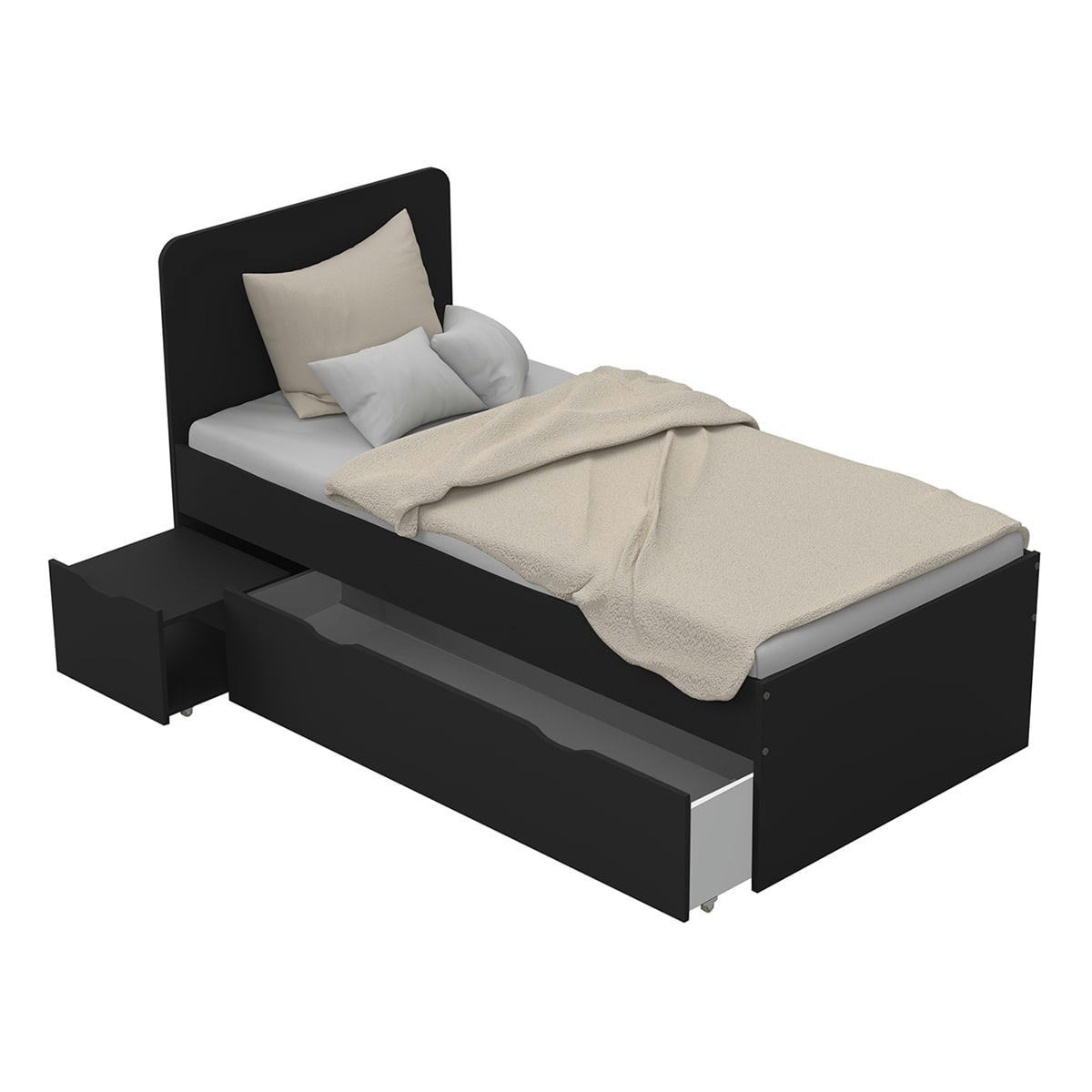 ZENIA - Lit junior 90x190 noir