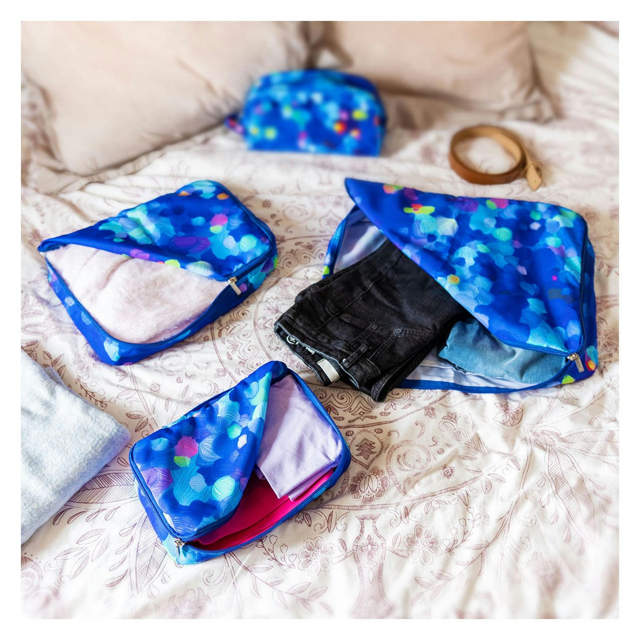 ORGANIZADOR DE VIAJE - Set de 3 pochettes de voyage