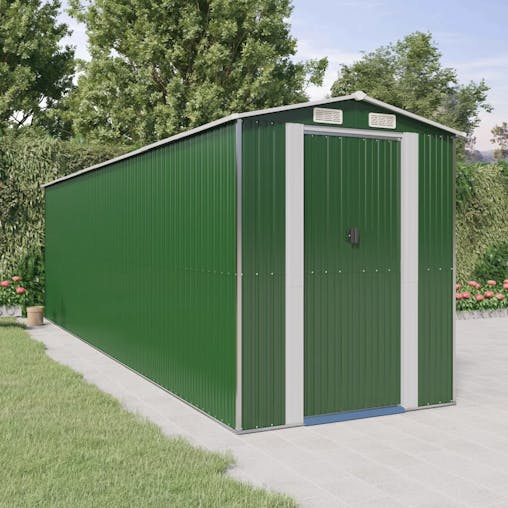NNEVL Garden Shed Green 192x689x223 cm Galvanised Steel