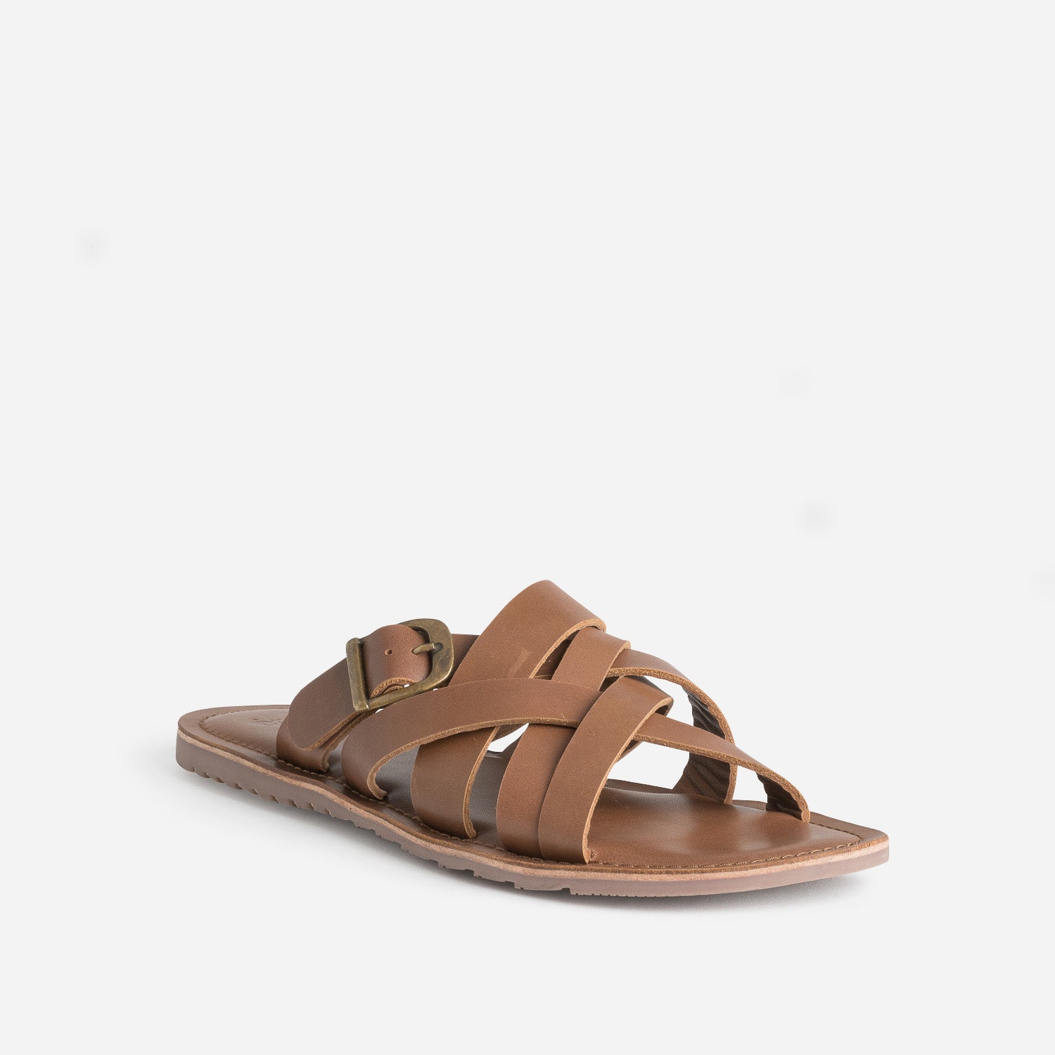 Mule marron cuir éco-conçu